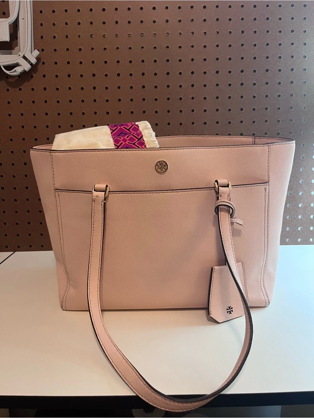 Tory Burch Blush Pink Leather Tote